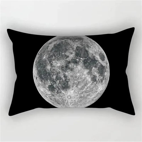 Geometric marble-effect black and white cushion cover 30x50 cm