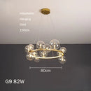 Modern glass chandelier with artistic bubbles