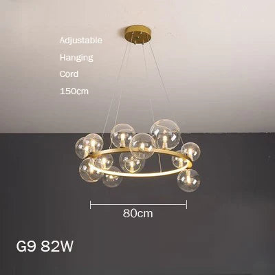 Modern glass chandelier with artistic bubbles - vue 13 sur 18