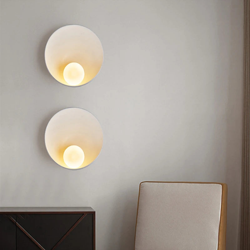 Round resin wall light for home decoration