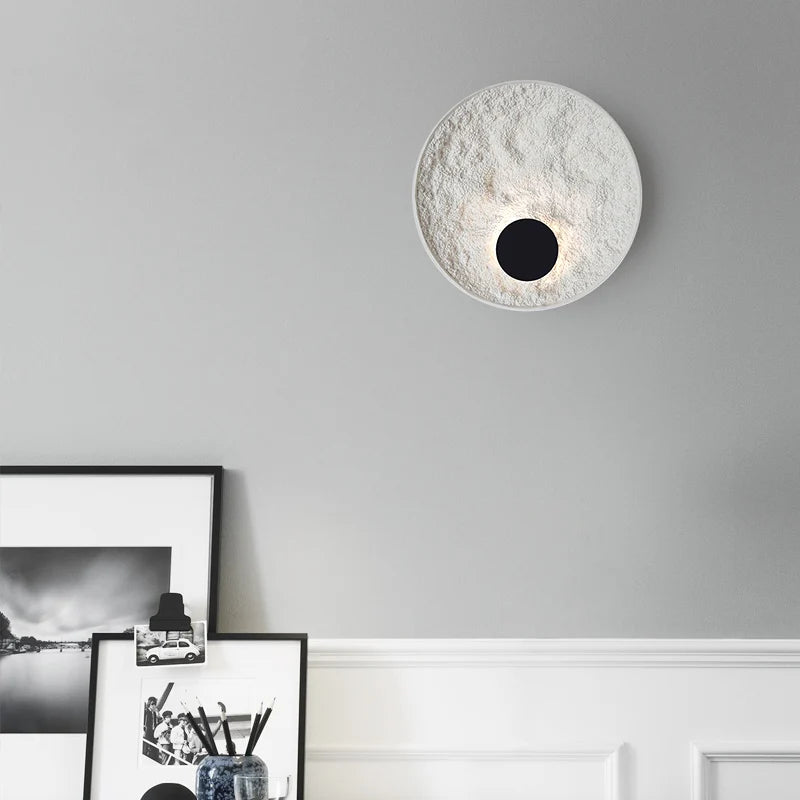 Modern decorative resin moon LED wall light