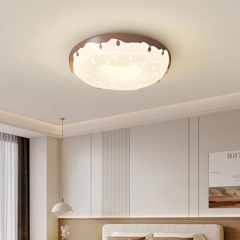 Modern donut ceiling light in girly and elegant style