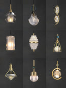 Leather and glass LED pendant light
