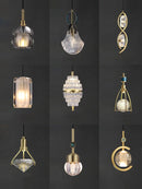Modern retro glass LED chandelier with leather belt