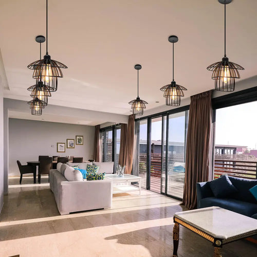 Modern retro iron pendant light for interior decoration - vue 2 sur 6