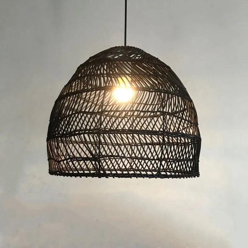 Chinese style rattan pendant lamp vintage hanging light e27 living room dining home café restaurant handmade