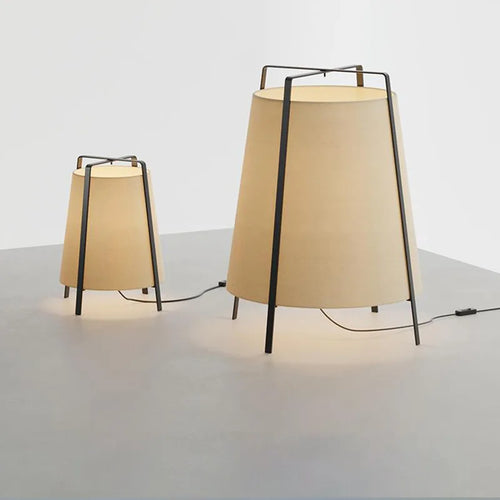 Elegant modern retro Japanese fabric floor lamp - vue 3 sur 8