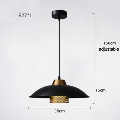Retro iron flying saucer pendant light industrial luxury style