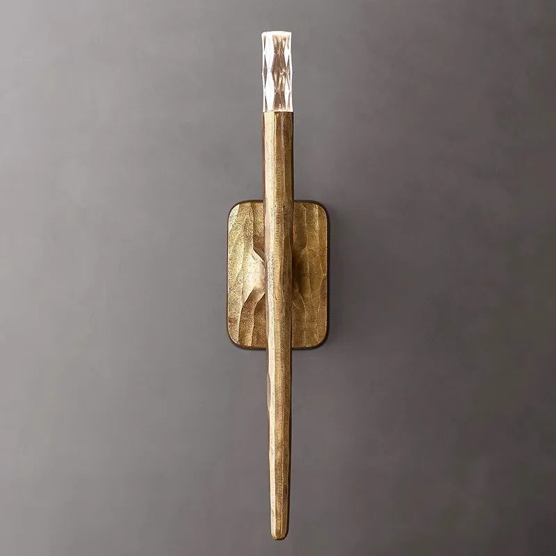 Bronze LED wall light with crystal for decorative lighting