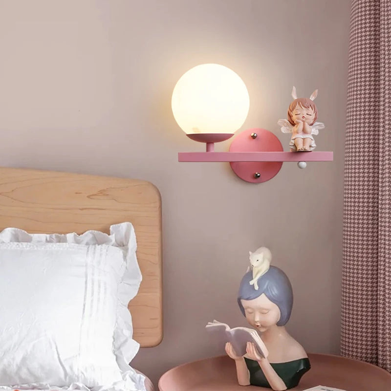 Children's wall light with princess, horse and rabbit motifs - vue 3 sur 23