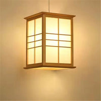 Japanese style wooden pendant light for interior decoration