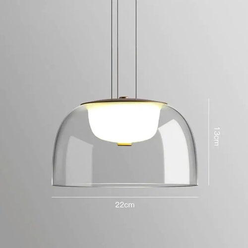 Modern LED pendant light with glass cover - vue 8 sur 9