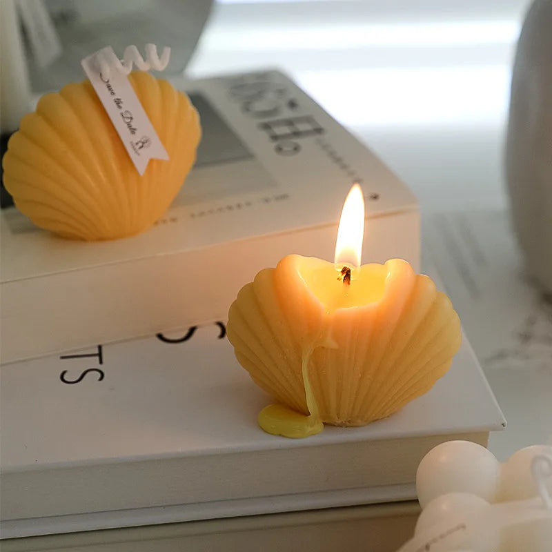 decorative natural soy wax seashell scented candles - vue 3 sur 12