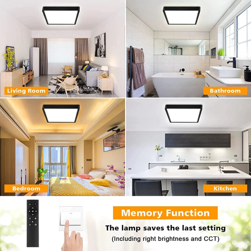 Tuya smart LED ceiling light with app and voice control, Alexa and Google compatible, remote control for living room and bedroom - vue 5 sur 22