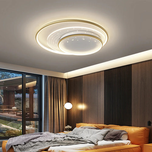 Modern romantic star recessed LED ceiling light for children - vue 3 sur 12