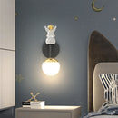 Astronaut and moon wall light for children's room