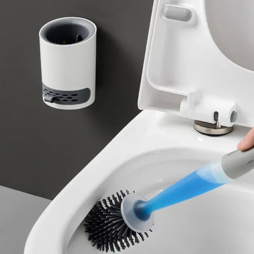 Rechargeable silicone cleaning brush set with wall-mounted holder - vue 2 sur 8