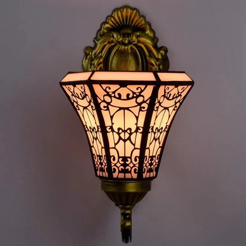 Tiffany retro mirror sunflower single head wall lamp - vue 3 sur 7