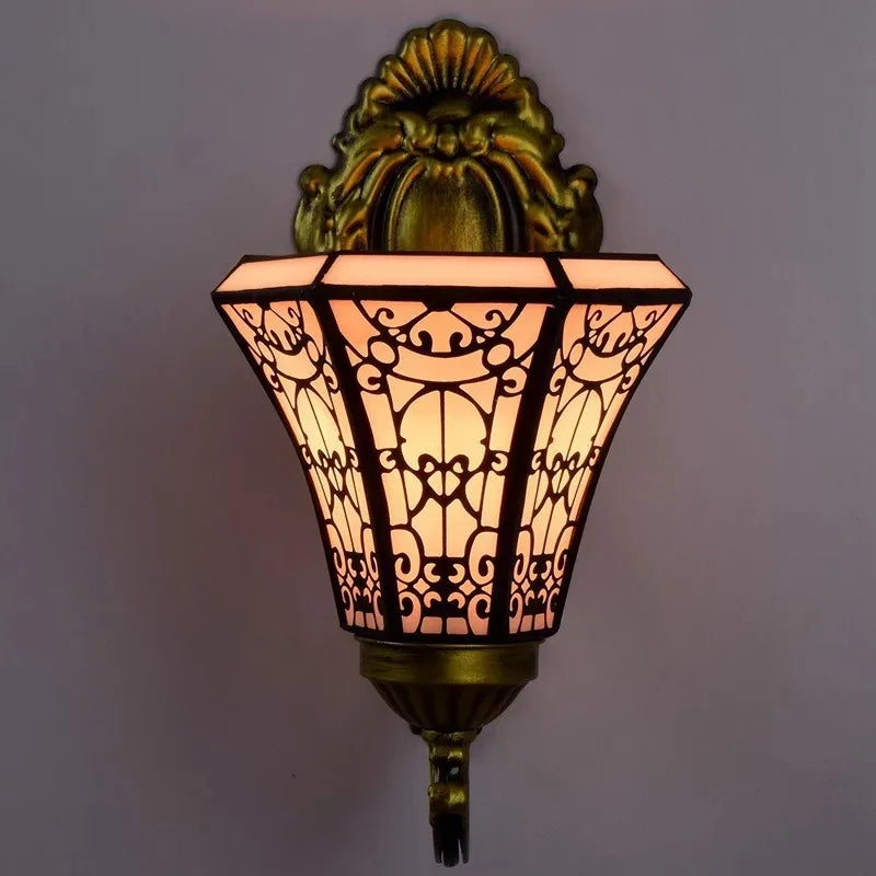 Tiffany retro mirror sunflower single head wall lamp - vue 3 sur 7