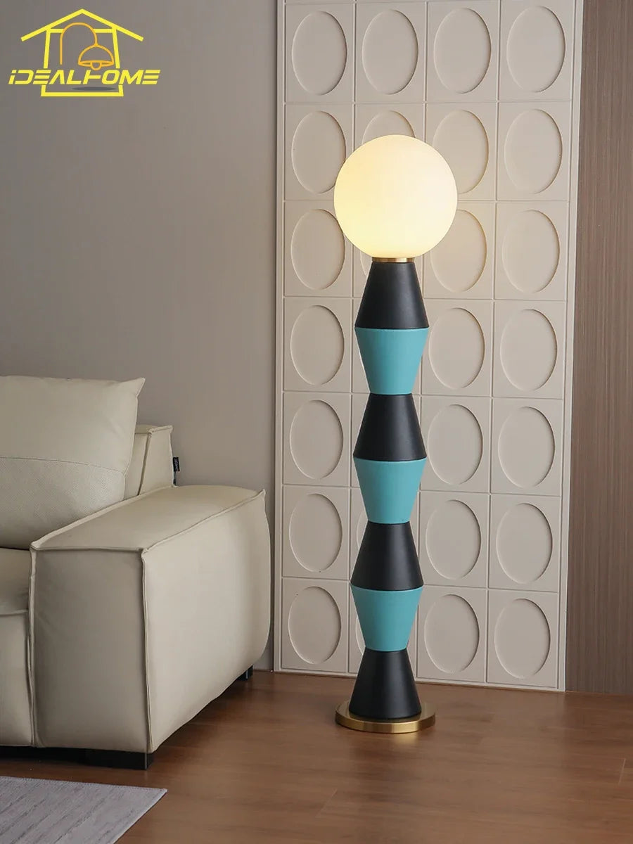 Modern leather LED floor lamp for interior decoration