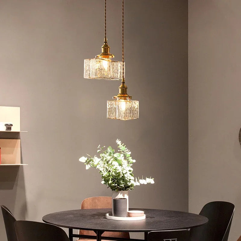Retro glass pendant light with creative LED for vintage lighting - vue 5 sur 10
