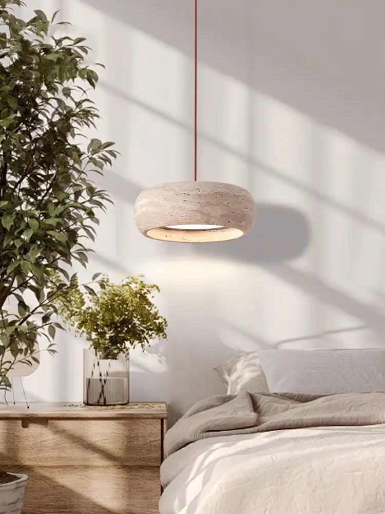 Japanese wabi-sabi stone chandelier for vintage interior decor