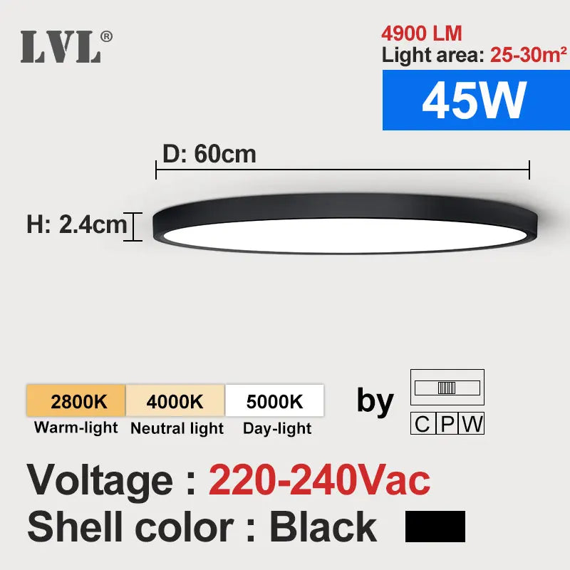 Modern square flat ceiling light in gold wood for interior - vue 11 sur 16