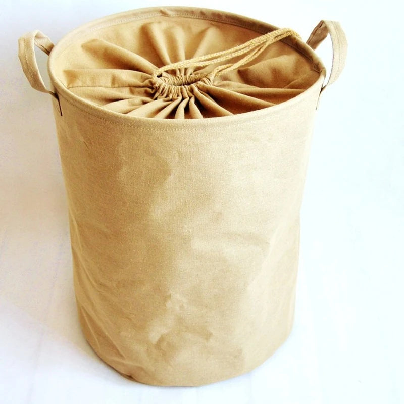 foldable cotton and linen laundry basket for storage