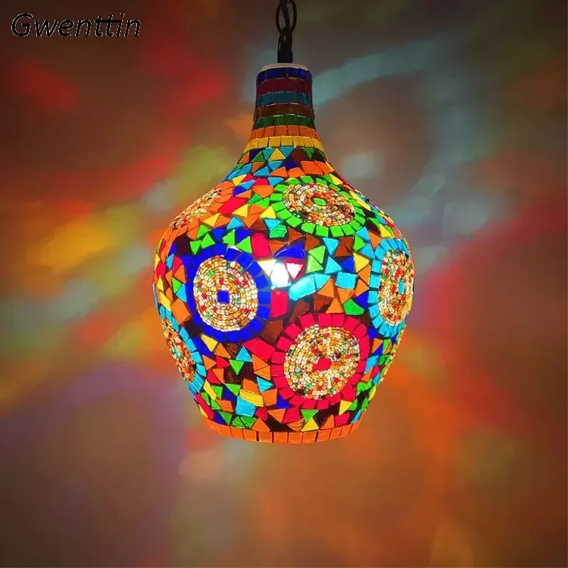 Bohemian art vase chandelier for handmade home decor - vue 4 sur 13