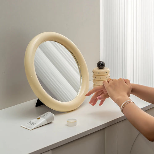 Simple and elegant nordic round makeup mirror - vue 3 sur 11