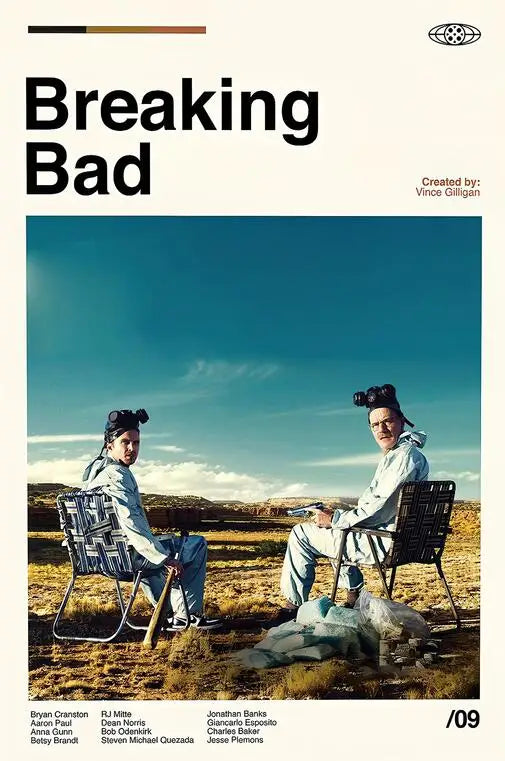Vintage breaking bad canvas art posters, wall decor walter white