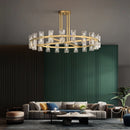 Classic black and gold crystal pendant light with elegant design