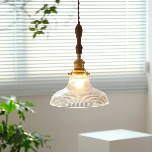 Nordic retro glass and brass pendant light for interior décor - vue 4 sur 6