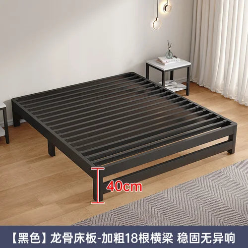 Single tatami bed frame, modern and simple home master bedroom, 1.8-meter double iron bed - vue 8 sur 29
