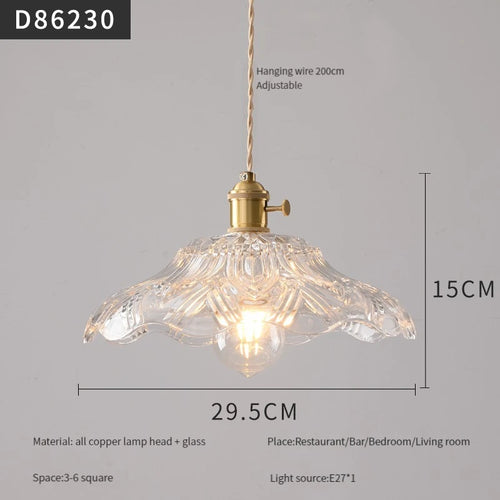 Modern brass and glass pendant light for interiors - vue 24 sur 30