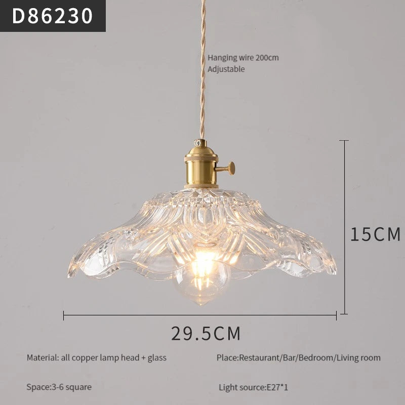Modern brass and glass pendant light for interiors - vue 24 sur 30