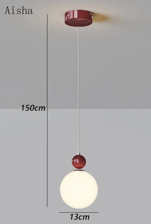 Minimalist romantic glass pendant light with eye protection decorative - vue 7 sur 10