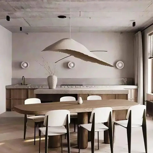 Wabi sabi Scandinavian Japanese pendant light for interior decor - vue 4 sur 8