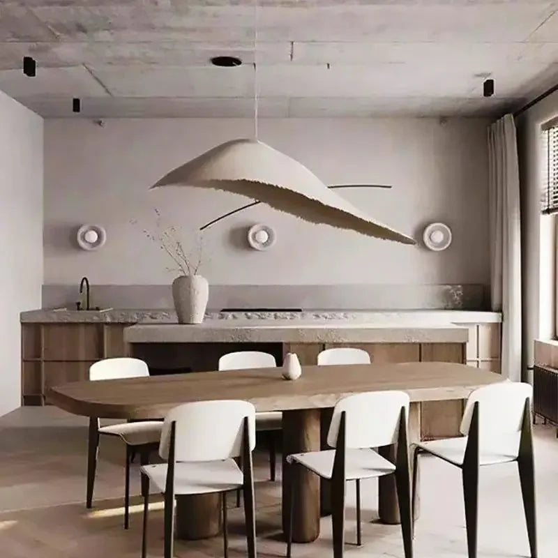 Wabi sabi Scandinavian Japanese pendant light for interior decor - vue 4 sur 8