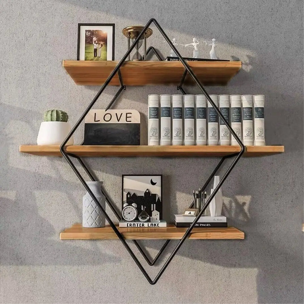 wooden floating shelves for modern interior design
