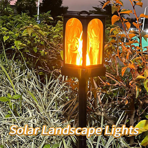Outdoor solar torch light 96 LED flickering flame waterproof garden lamp