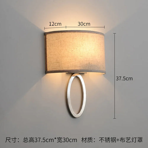 Curved wall light bedside beige modern minimalist hotel room LED wall lamp