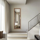 decorative floor mirror with gold metal frame