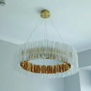 Designer pendant light in PVC and stainless steel for indoor spaces