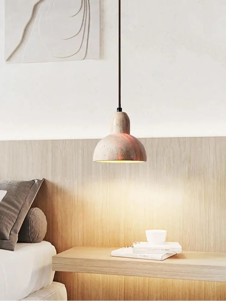 Creative stone wabi sabi pendant light for restaurants and living rooms
