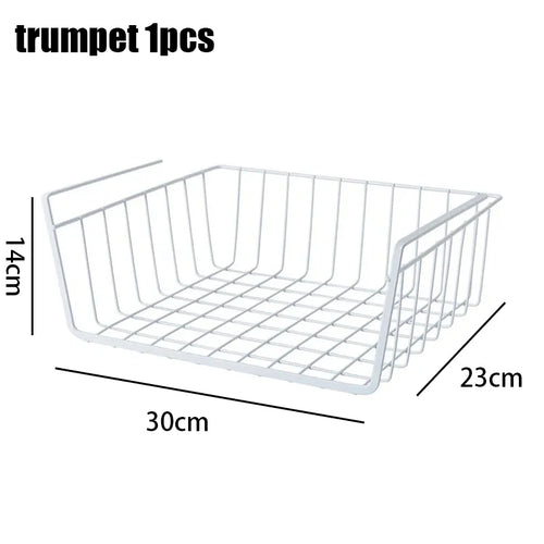 multifunctional perforated iron hanging storage basket - vue 14 sur 18
