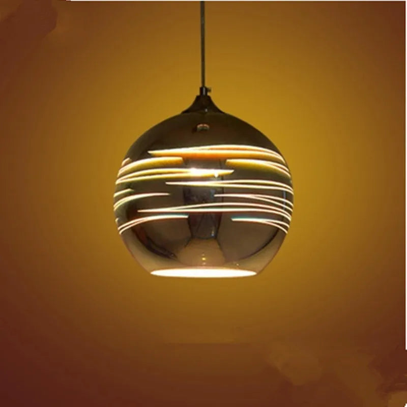 3D firework stained glass pendant light