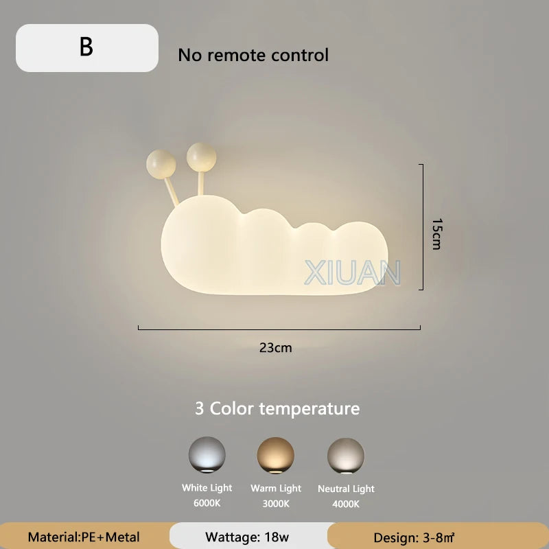 Nordic children's LED wall light with animal, moon and sun designs - vue 11 sur 13