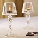 Delicate romantic striped glass chandelier candle holder