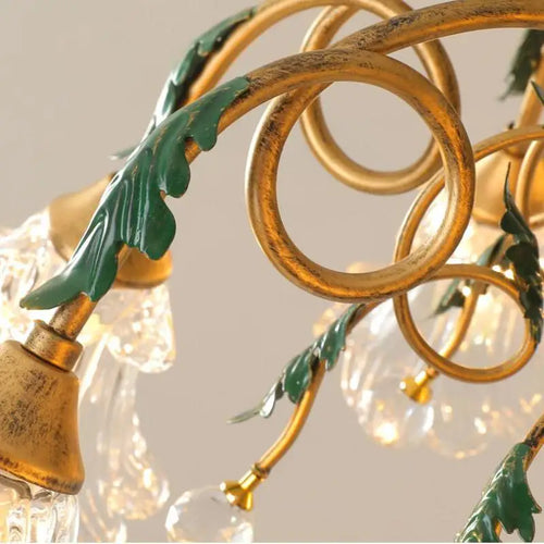 Rustic crystal chandelier for industrial indoor lighting - vue 7 sur 9